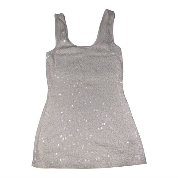 Express sequin white top  - Picture 1 of 3